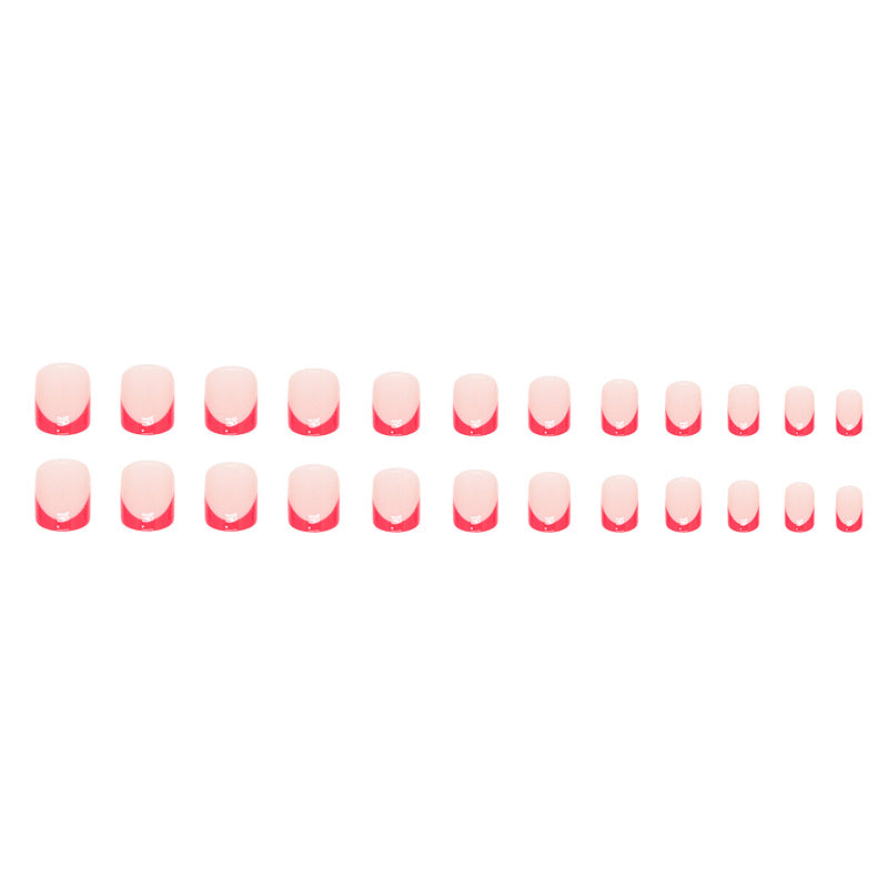 Wholesale Short Square Red French Nail Stickers
